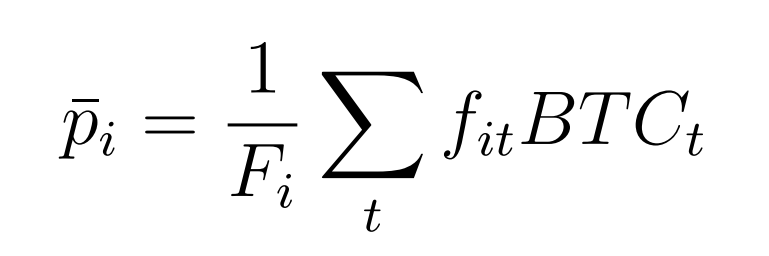 Equation for arriving at a flow-weighted average purchase price estimate